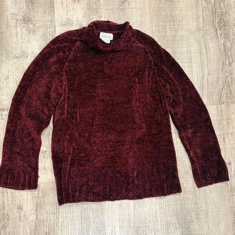Basic-editions Women's Burgundy and Red Jumper